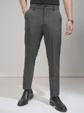 Highlander Men Charcoal Slim Fit Solid Formal Trouser - Charcoal - Image 1