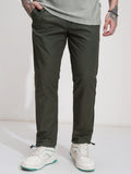 Highlander Men Green Straight Fit Solid Casual Trouser - Green - Image 1