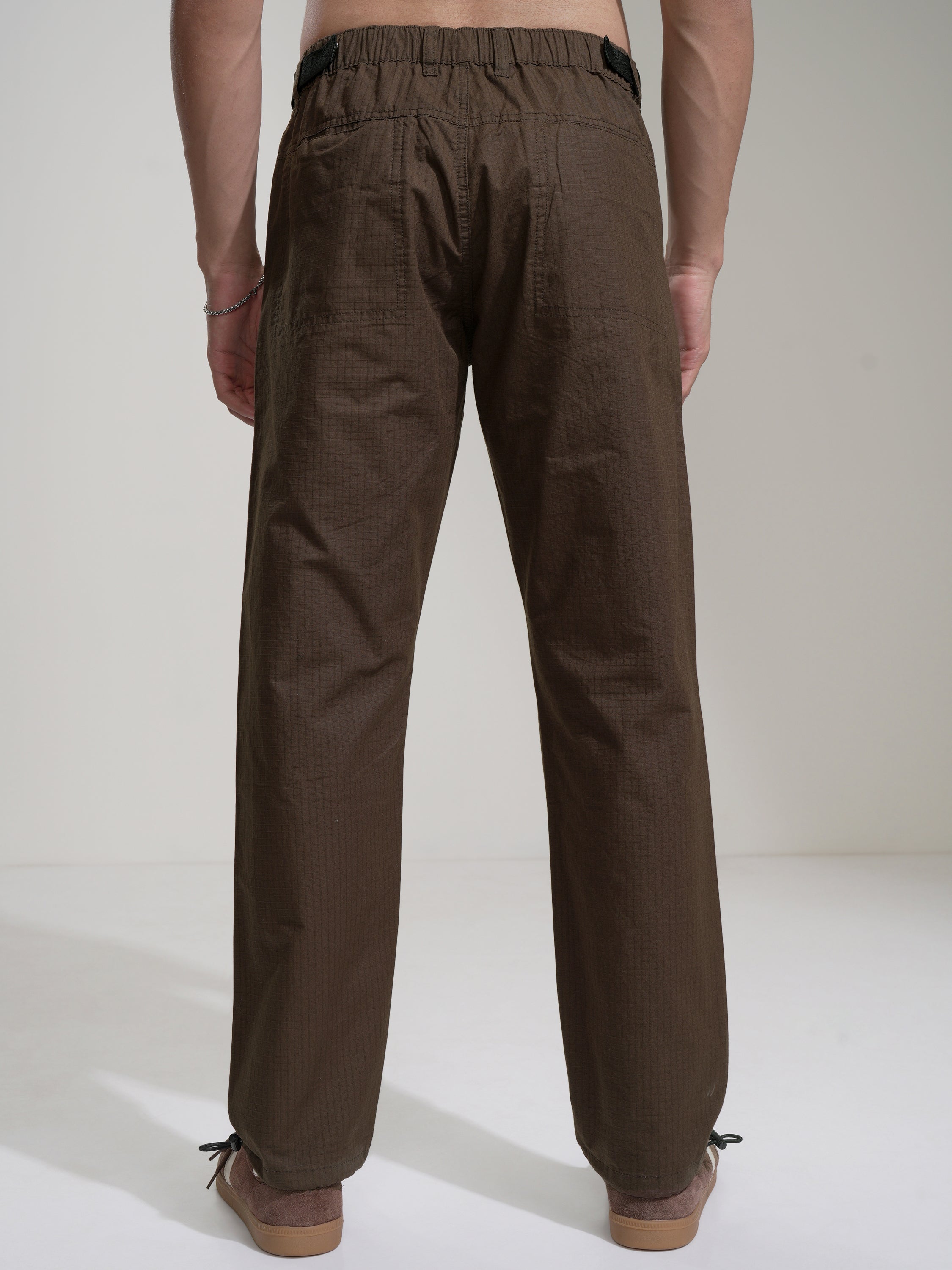 Highlander Men Brown Straight Fit Solid Casual Trouser - Brown - Image 3