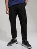 Highlander Men Black Slim Fit Solid Joggers - Black - Image 1