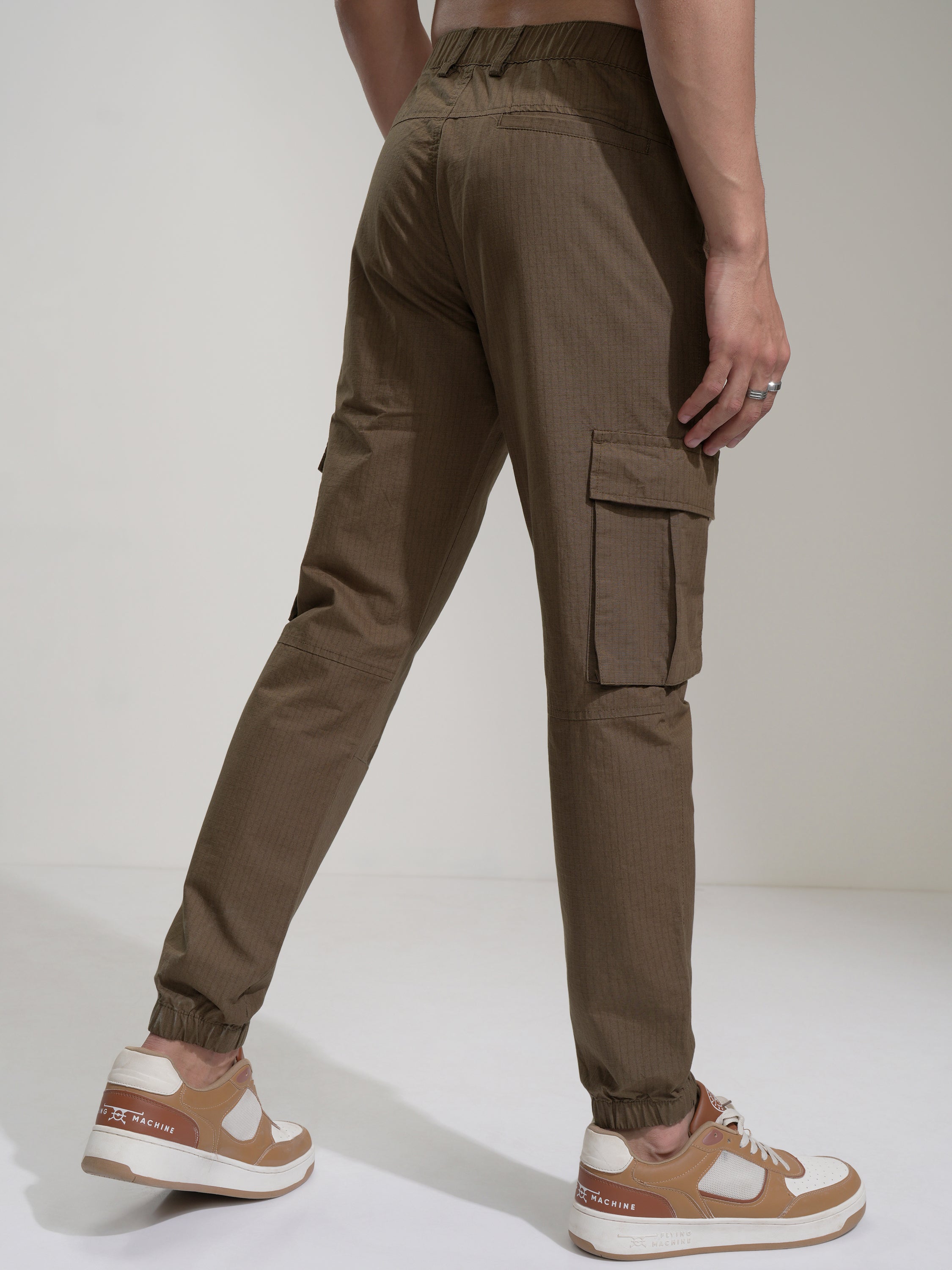 Highlander Men Brown Slim Fit Solid Joggers - Brown - Image 3