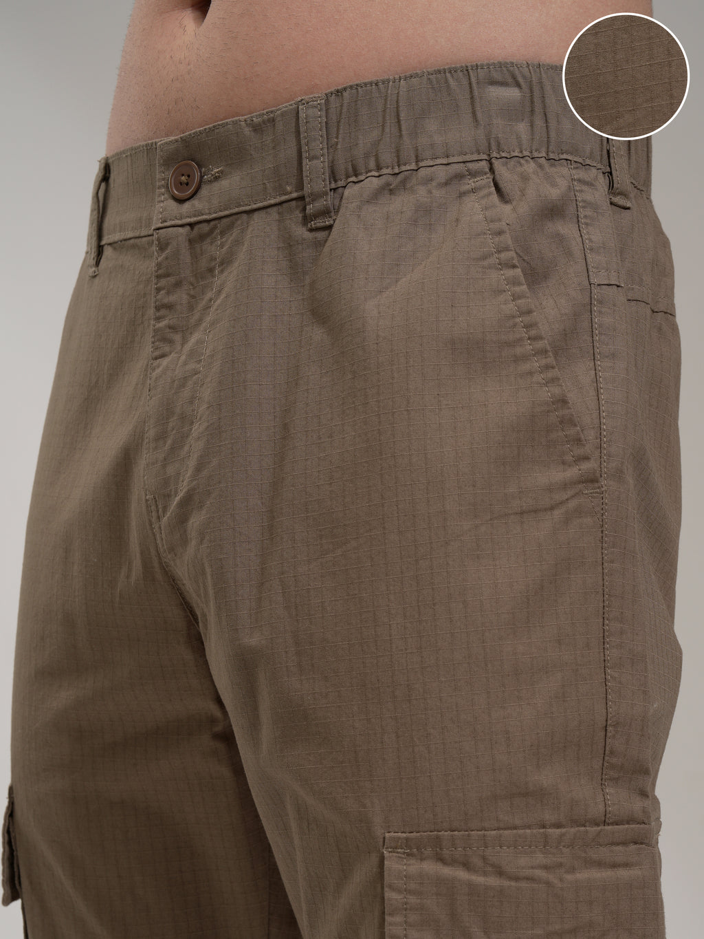 Highlander Men Brown Slim Fit Solid Cargo - Brown - Image 5