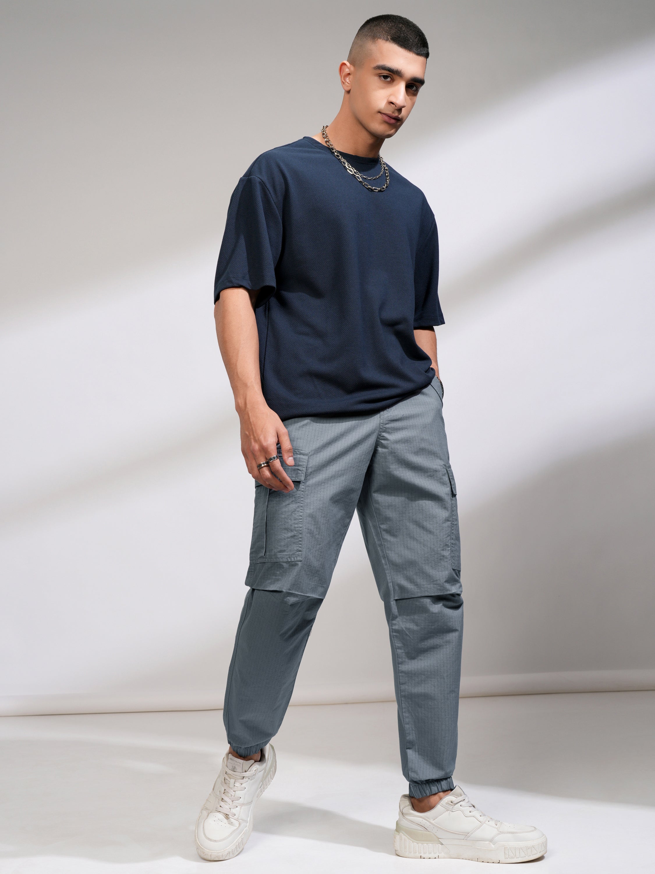 Highlander Men Blue Relaxed Fit Solid Joggers - Blue - Image 2
