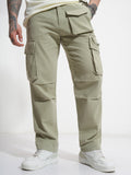 Highlander Men Beige Relaxed Fit Solid Cargos - Beige - Image 1