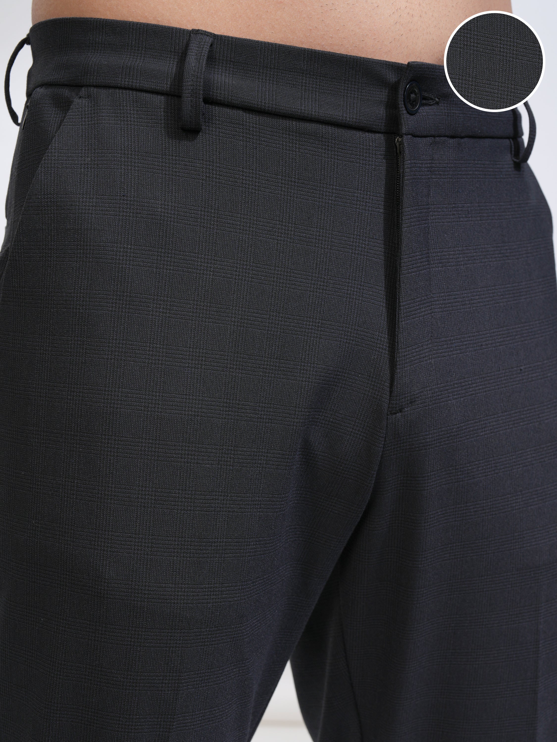 Highlander Men Black Slim Fit Solid Casual Trouser - Black - Image 5