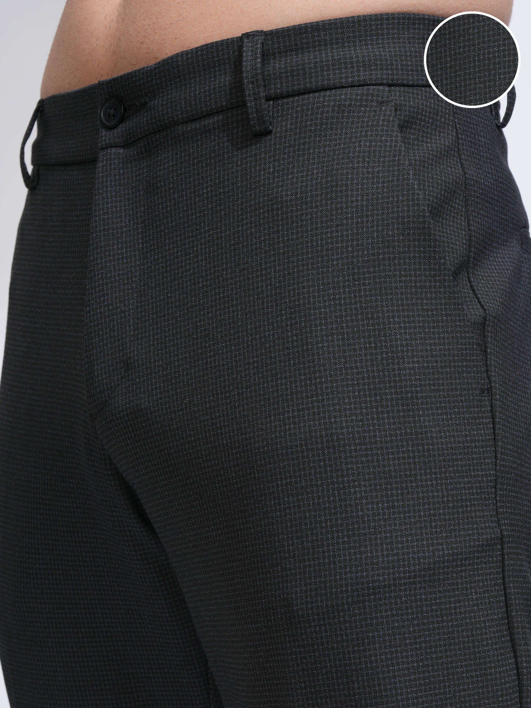 Highlander Men Black Slim Fit Solid Casual Trouser - Black - Image 5
