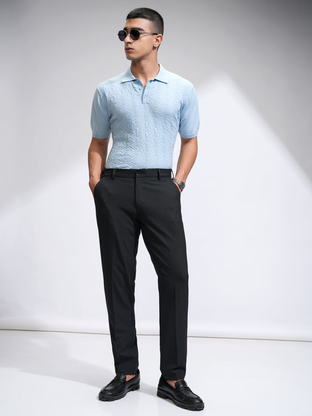 Highlander Men Charcoal Slim Fit Solid Casual Trouser - Charcoal - Image 2