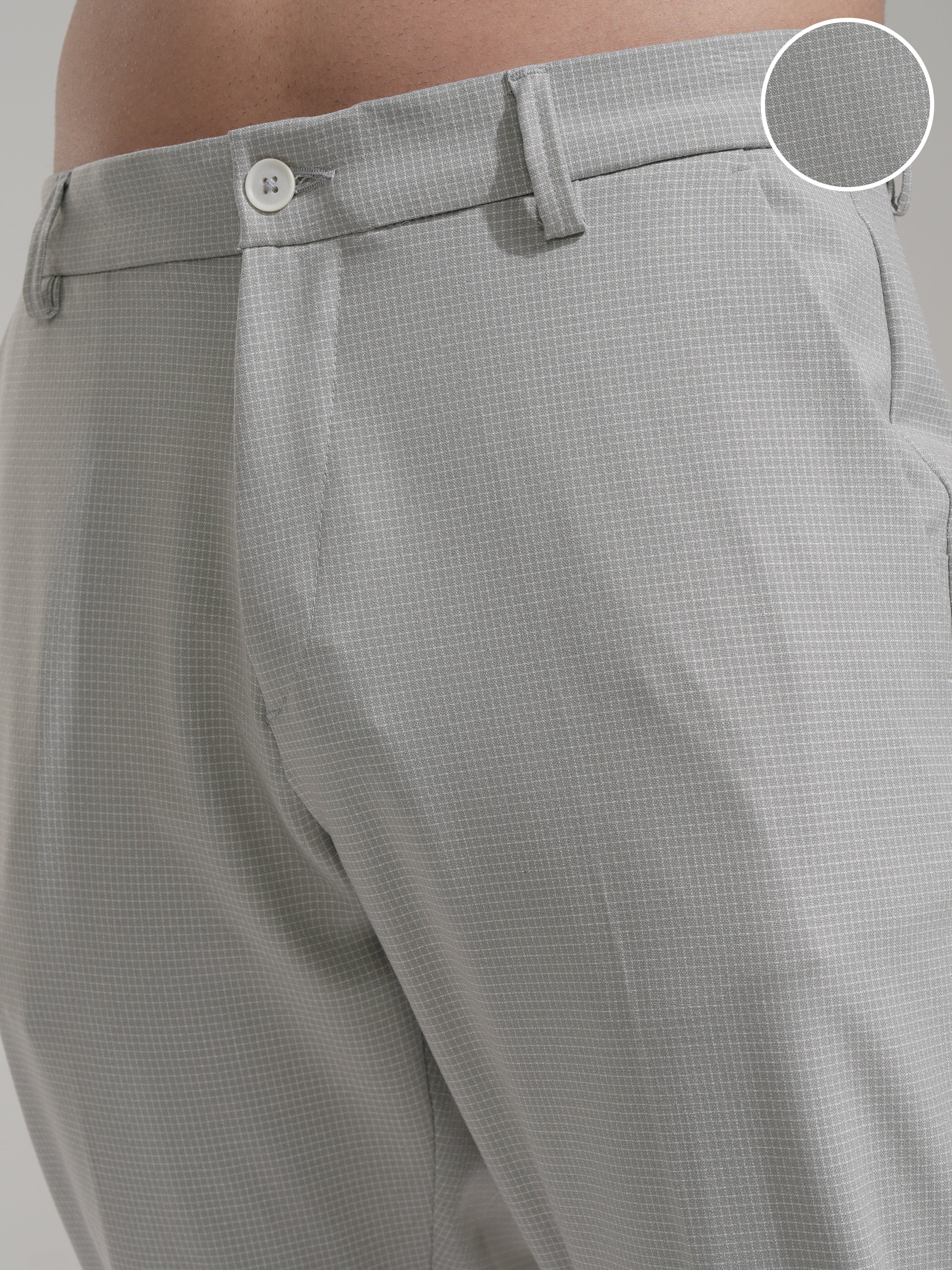 Highlander Men Grey Slim Fit Solid Casual Trouser - Grey - Image 5