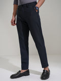 Highlander Men Navy Blue Slim Fit Solid Casual Trouser - Navy Blue - Image 1