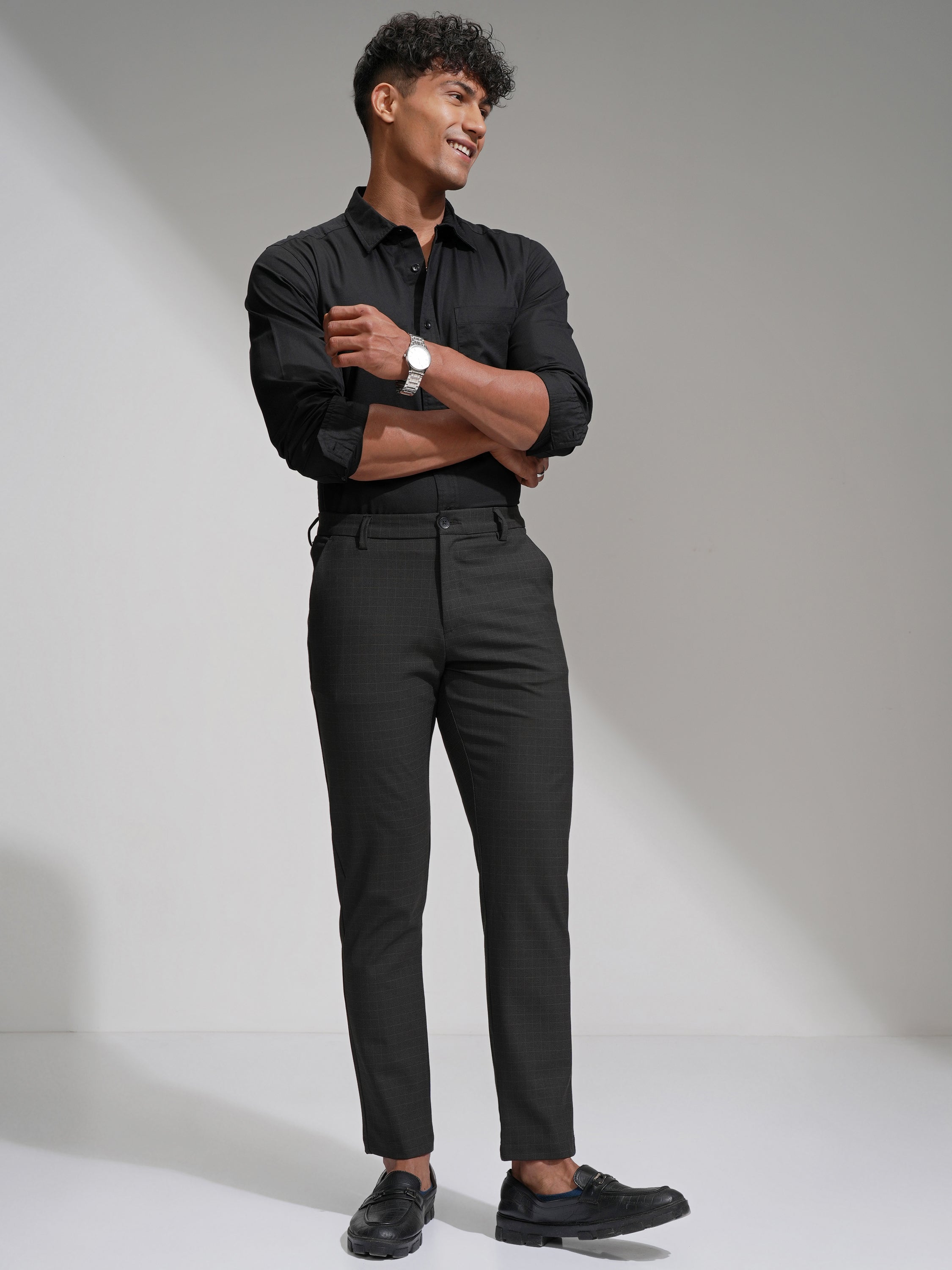 Highlander Men Brown Slim Fit Solid Casual Trouser - Brown - Image 2