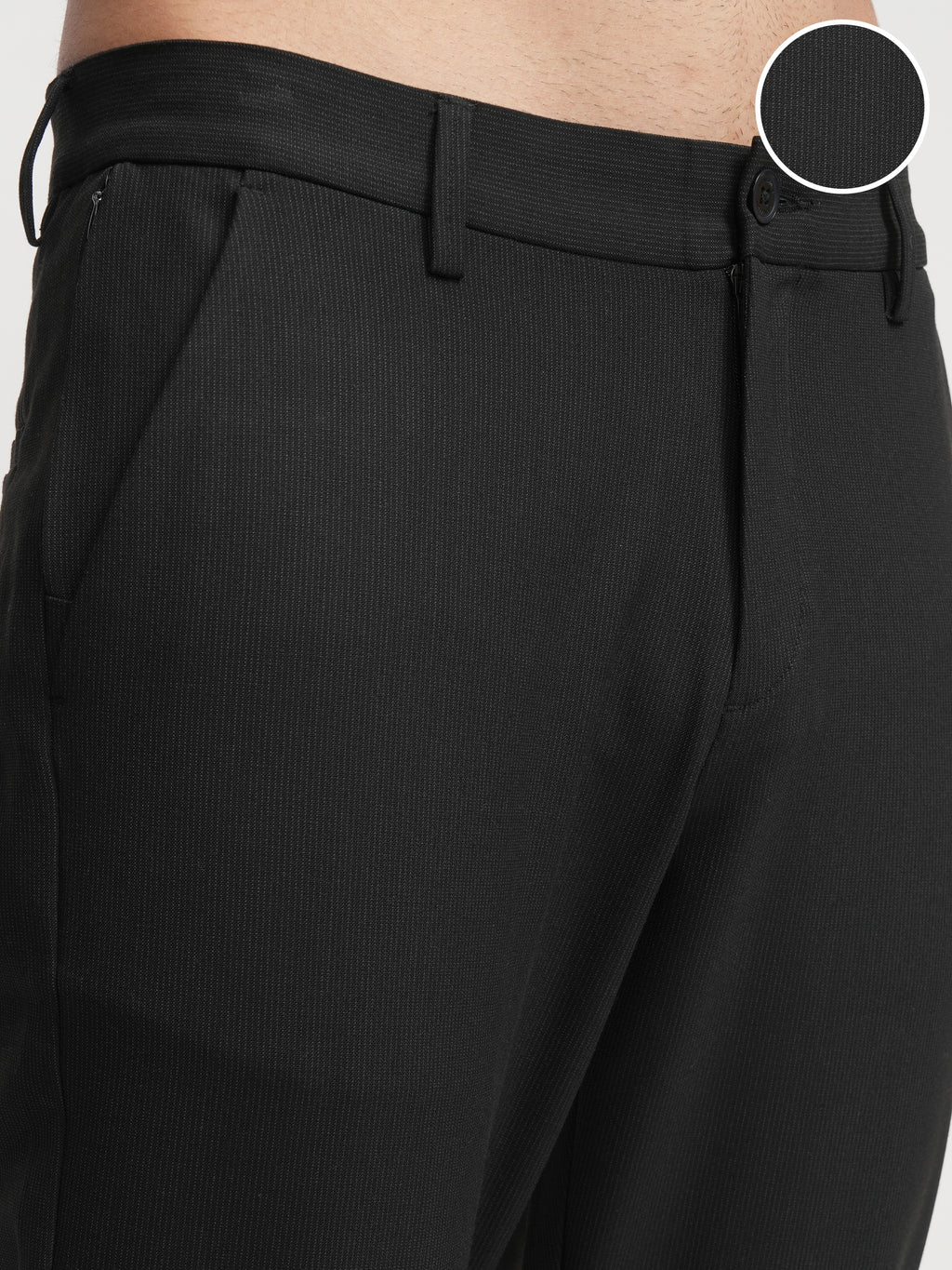 Highlander Men Black Slim Fit Solid Formal Trouser - Black - Image 5