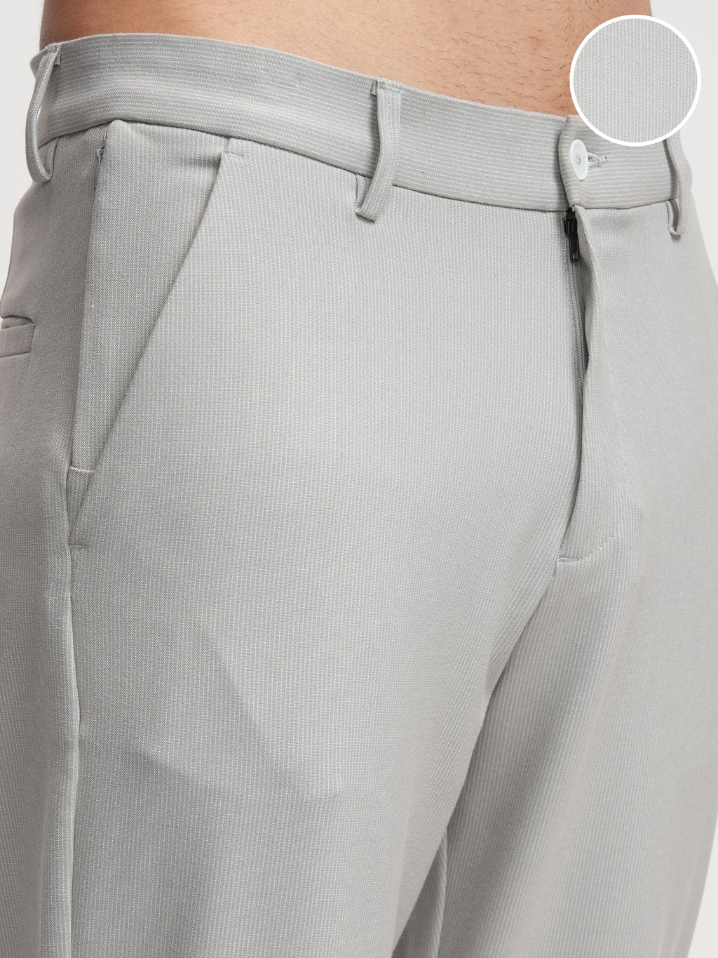Highlander Men Grey Slim Fit Solid Formal Trouser - Grey - Image 5