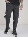 Highlander Men Grey Tapered Fit Solid Joggers - Grey - Image 1