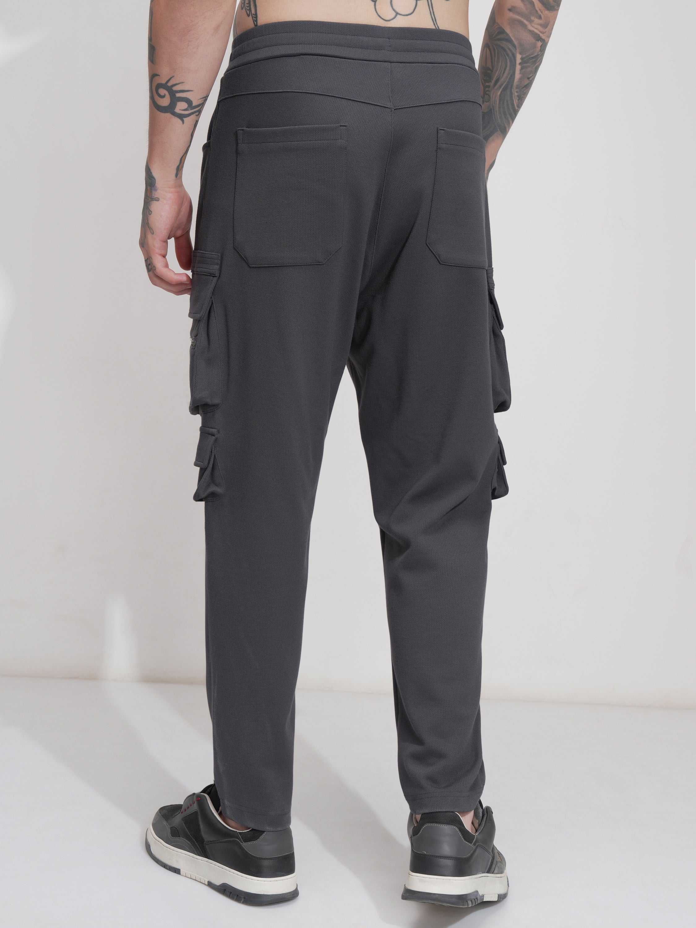 Highlander Men Grey Tapered Fit Solid Joggers - Grey - Image 3