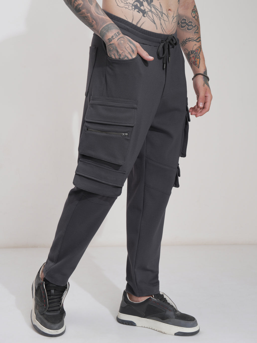 Highlander Men Grey Tapered Fit Solid Joggers - Grey - Image 6