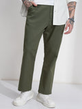 Highlander Men Olive Straight Fit Solid Casual Trouser - Olive - Image 1