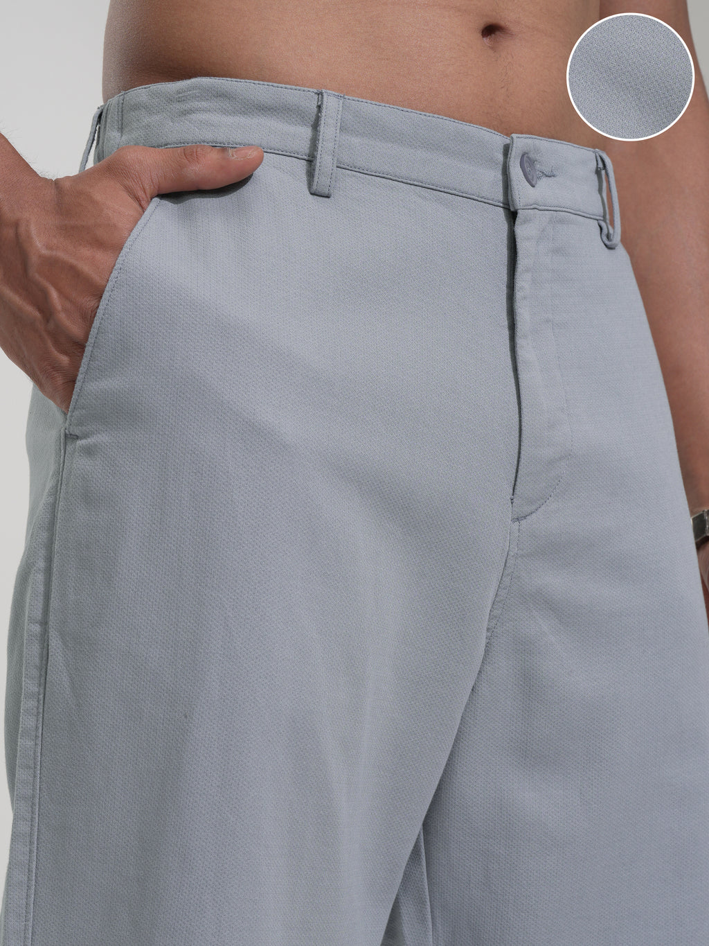 Highlander Men Grey Straight Fit Solid Casual Trouser - Grey - Image 5