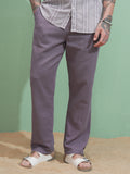 Highlander Men Purple Straight Fit Solid Casual Trouser - Purple - Image 1