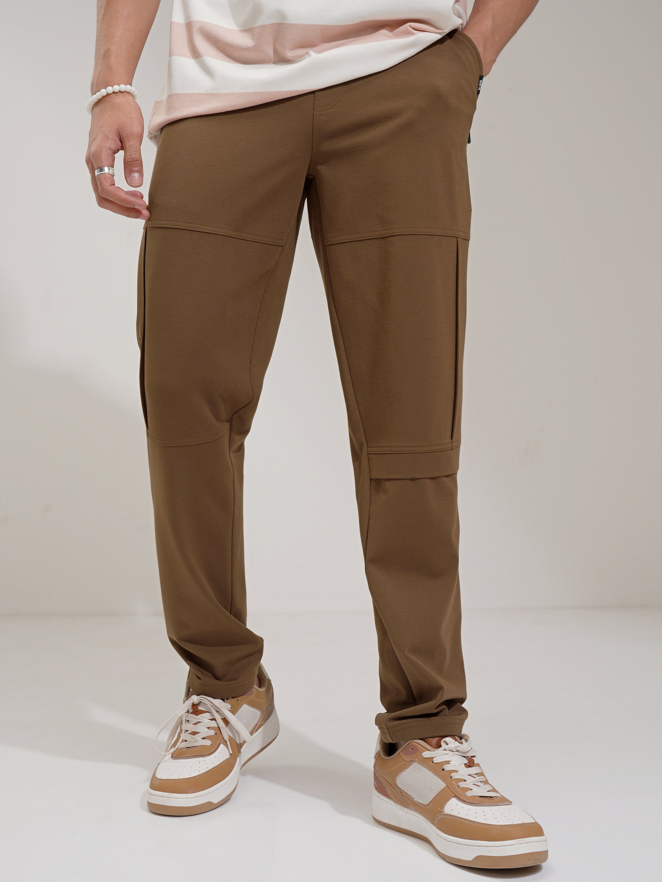 Highlander Men Brown Relaxed Fit Solid Cargo - Brown - Image 1