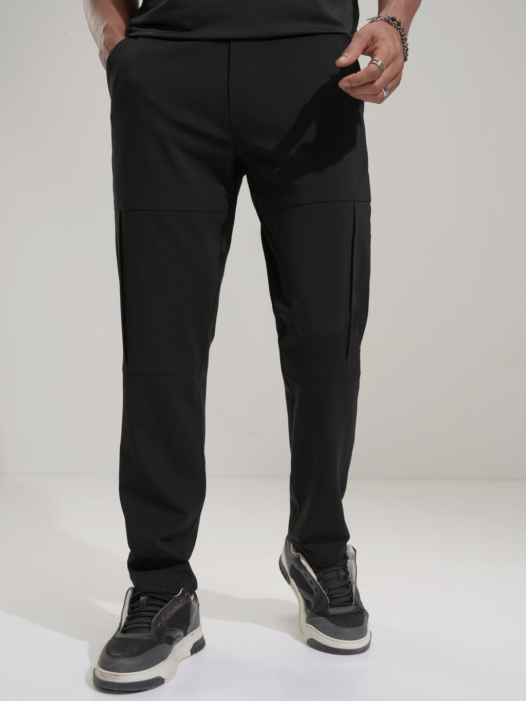 Highlander Men Black Relaxed Fit Solid Casual Trouser - Black - Image 4