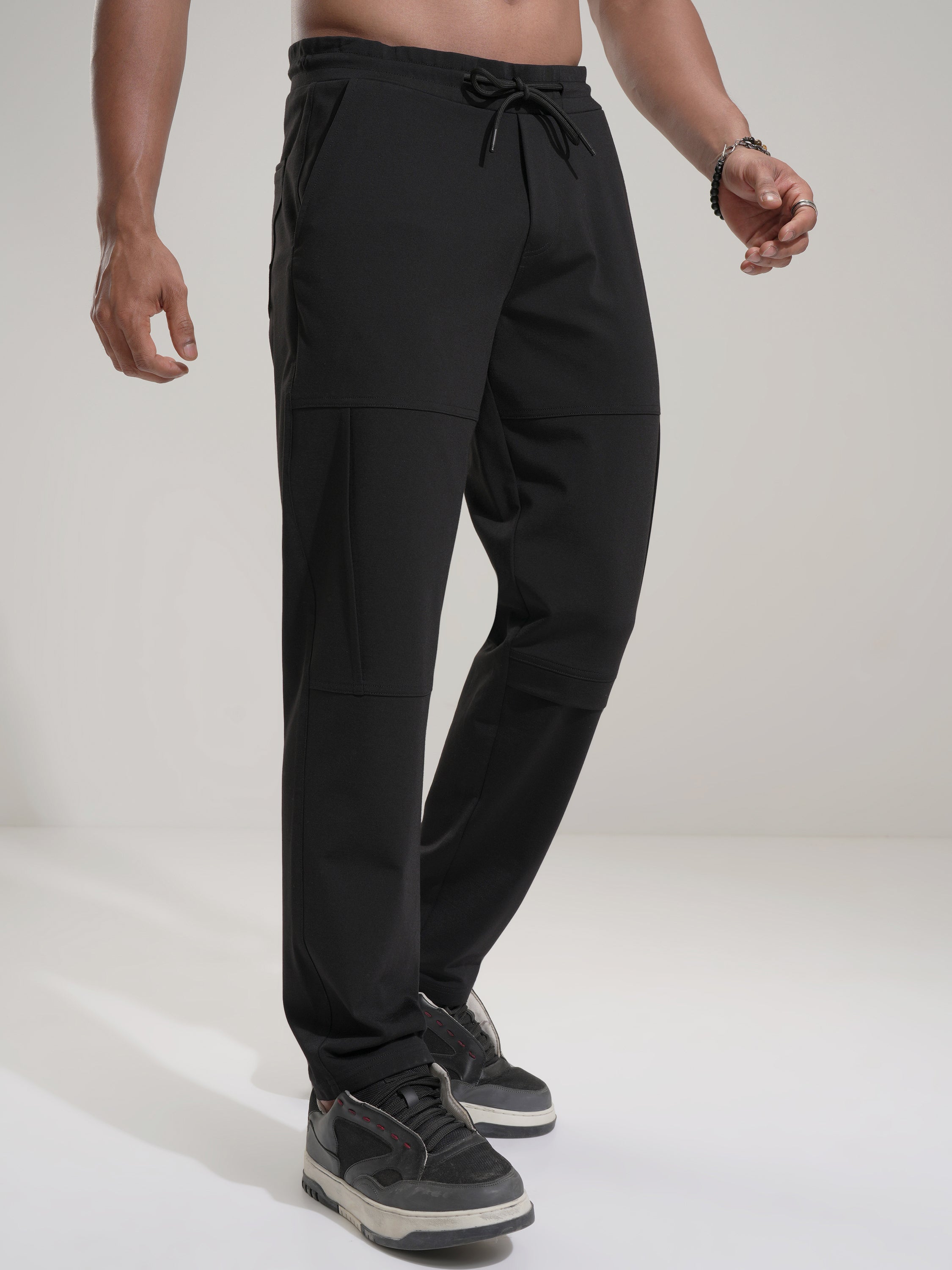 Highlander Men Black Relaxed Fit Solid Casual Trouser - Black - Image 6