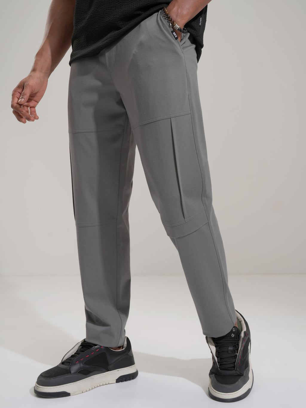 Highlander Men Grey Relaxed Fit Solid Casual Trouser - Grey - Image 1