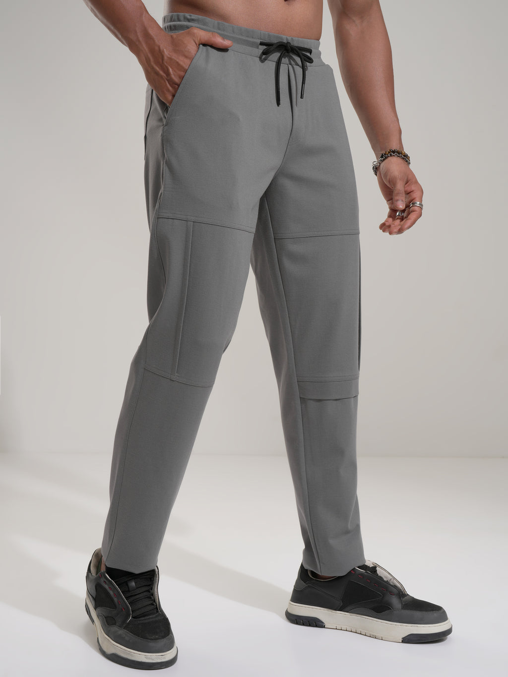 Highlander Men Grey Relaxed Fit Solid Casual Trouser - Grey - Image 6