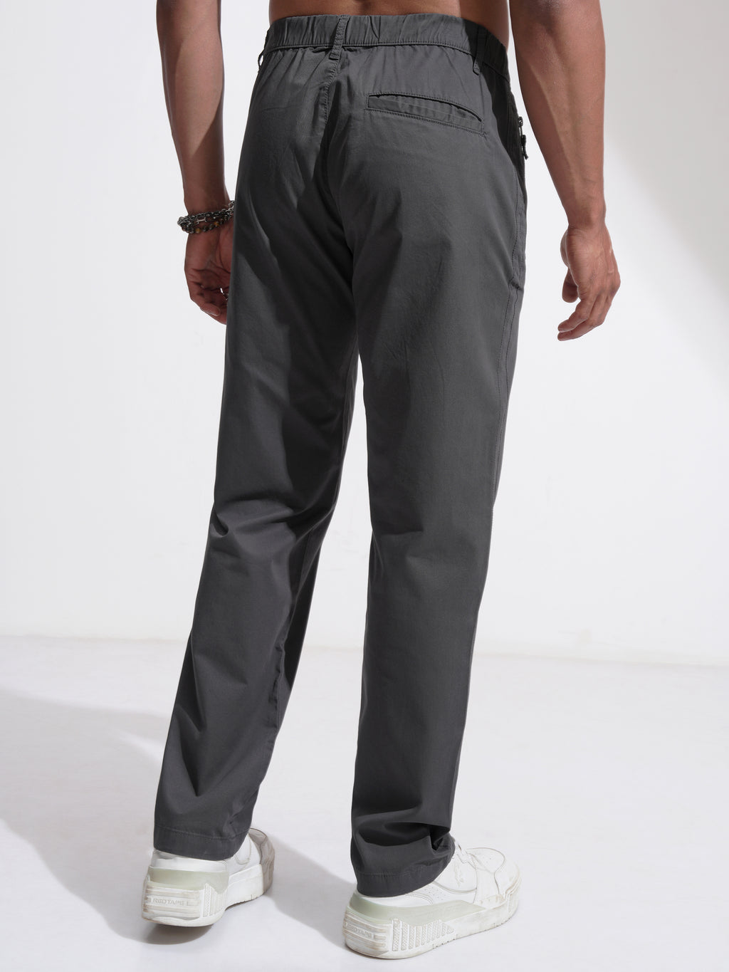 Highlander Men Black Relaxed Fit Solid Casual Trouser - Black - Image 3