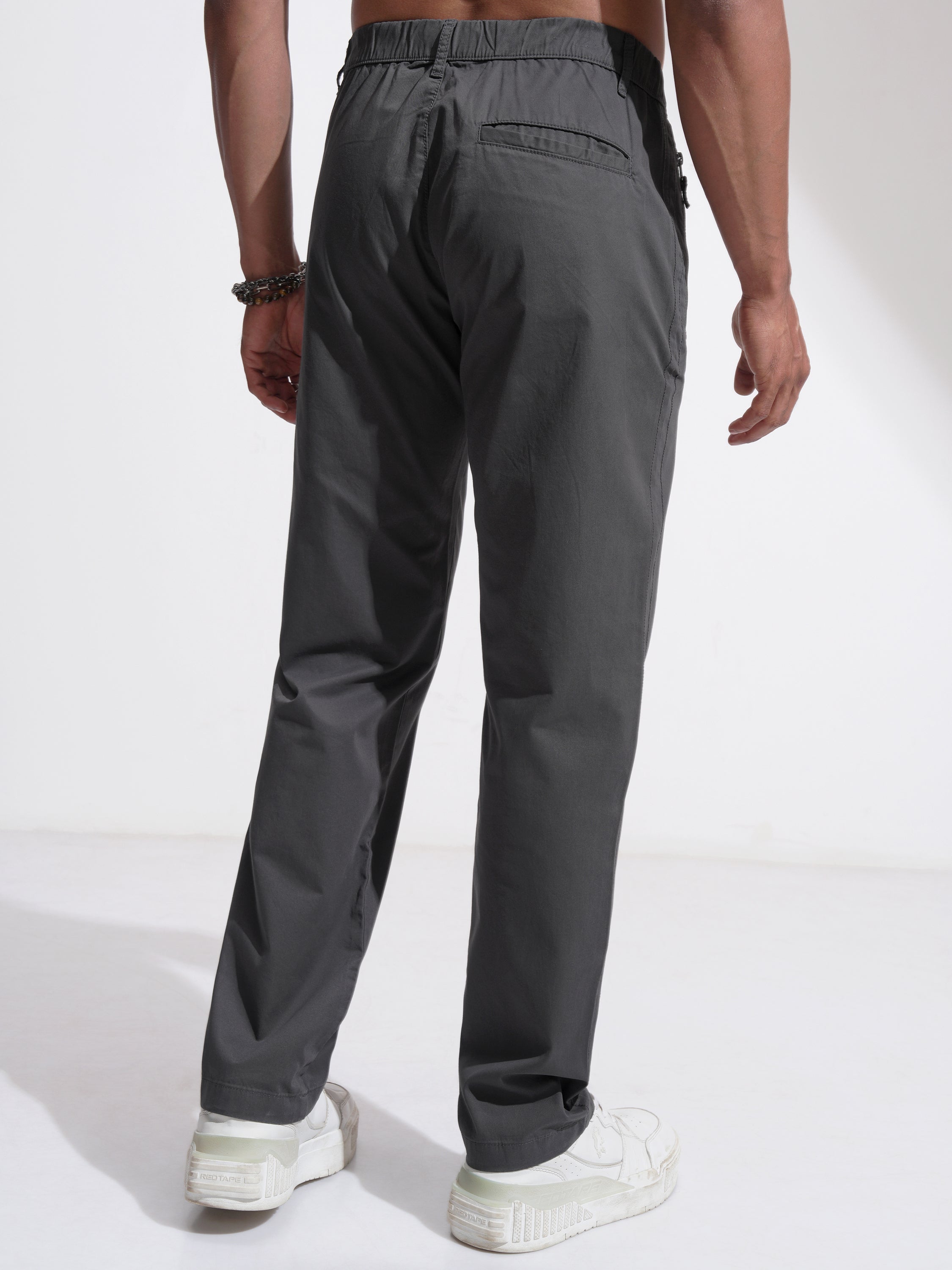 Highlander Men Black Relaxed Fit Solid Casual Trouser - Black - Image 3