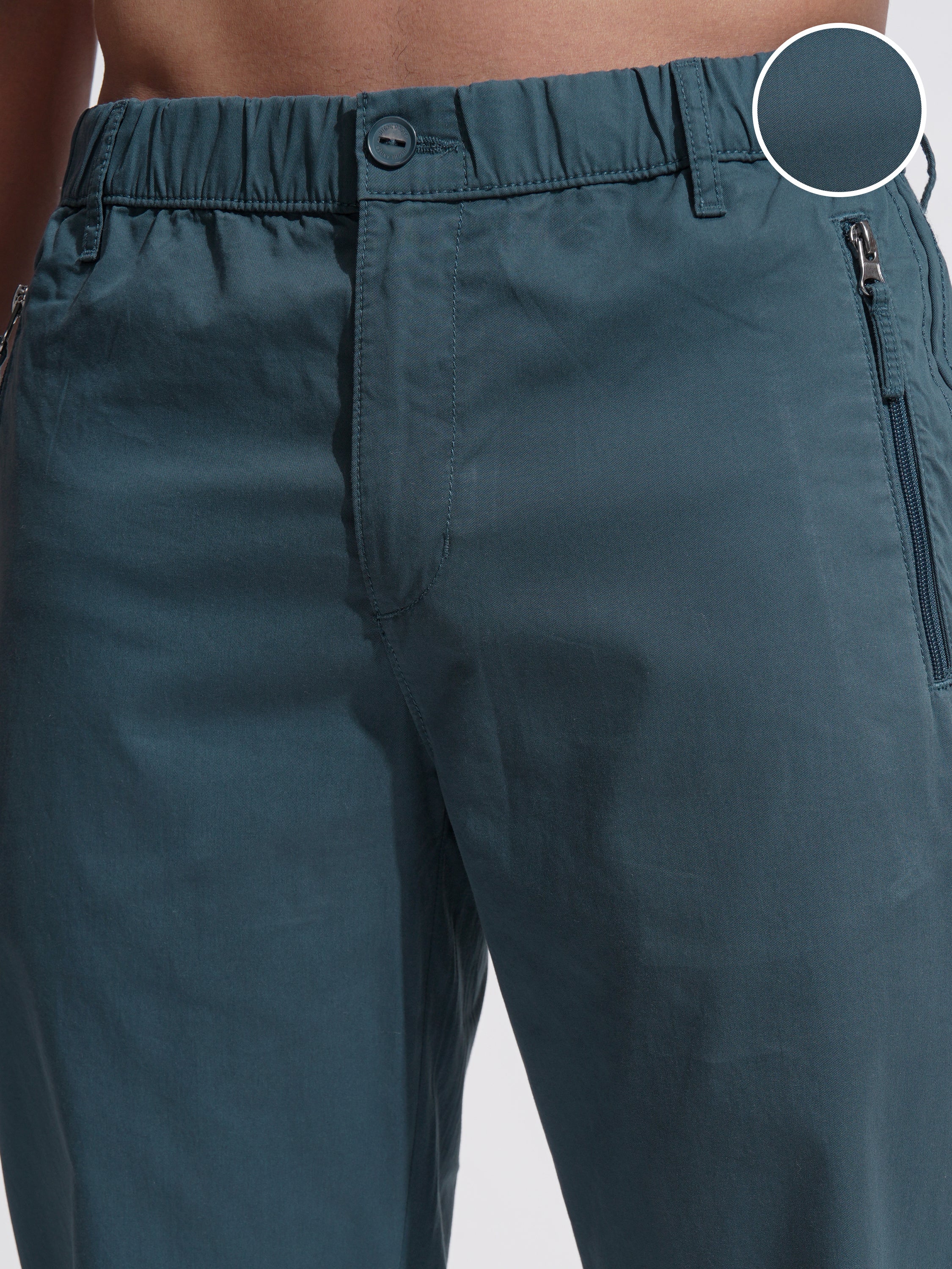 Highlander Men Green Relaxed Fit Solid Casual Trouser - Green - Image 5
