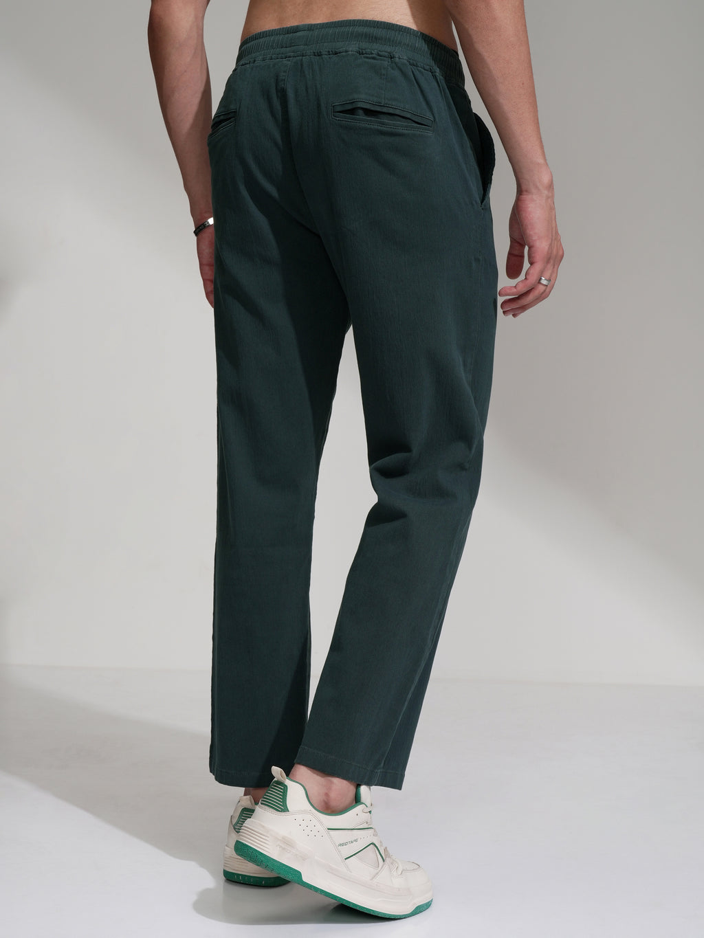 Highlander Men Teal Regular Fit Solid Formal Trouser - Teal - Image 3