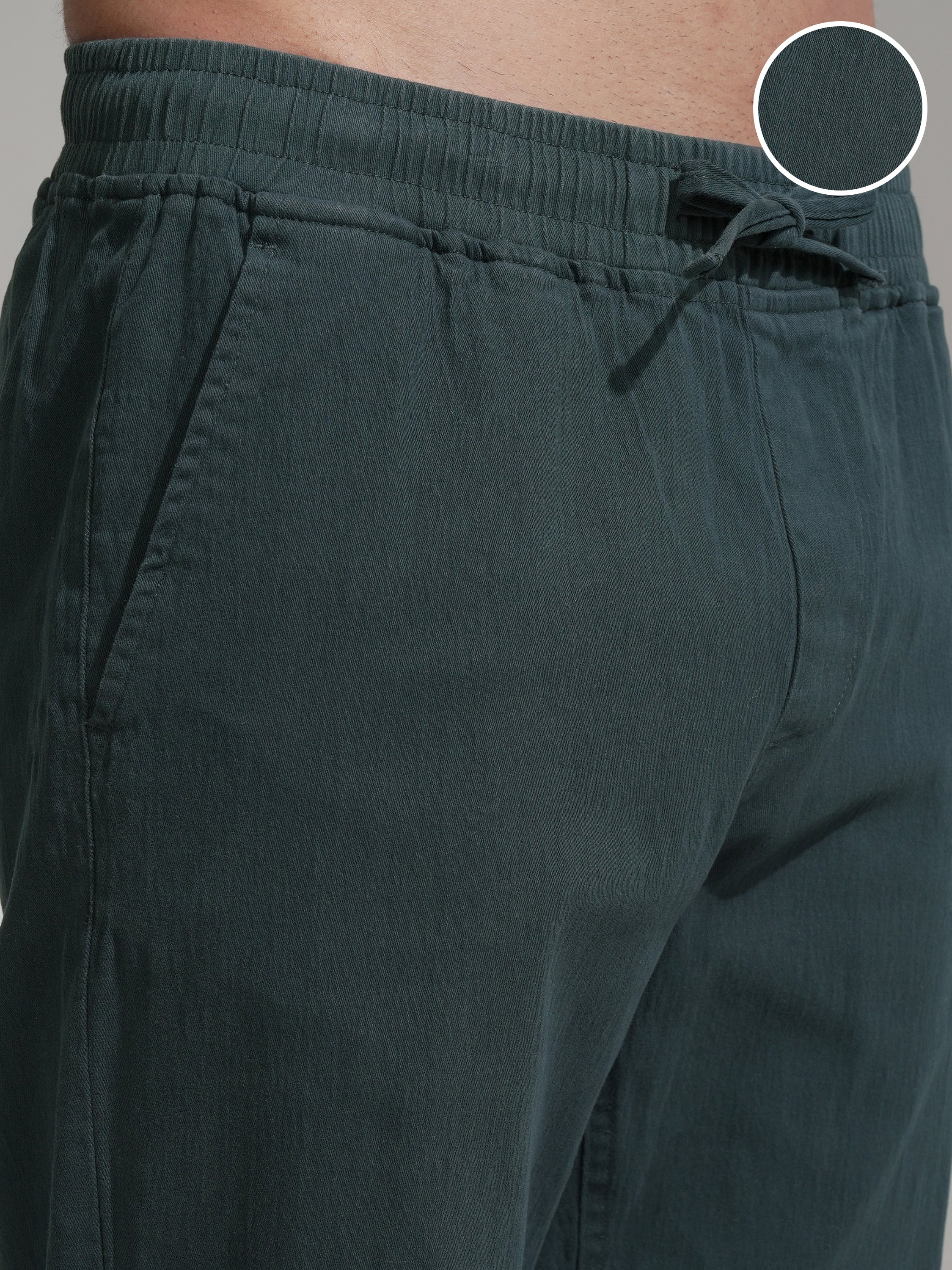 Highlander Men Teal Regular Fit Solid Formal Trouser - Teal - Image 5