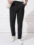 Highlander Men Black Tapered Fit Solid Korean Pant - Black - Image 1