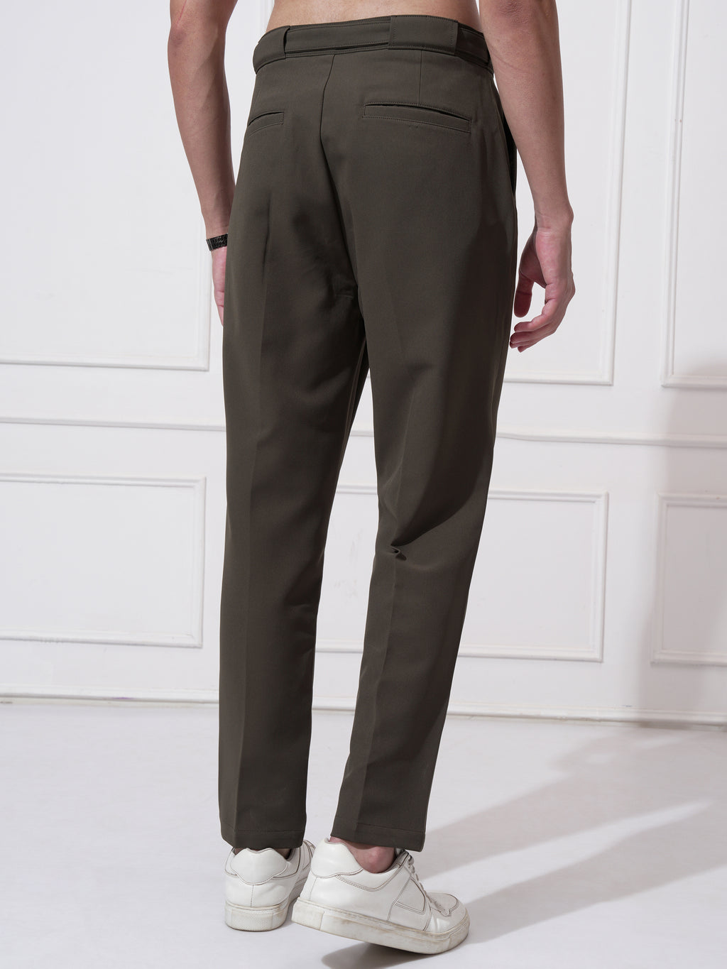 Highlander Men Black Tapered Fit Solid Korean Pant - Black - Image 3