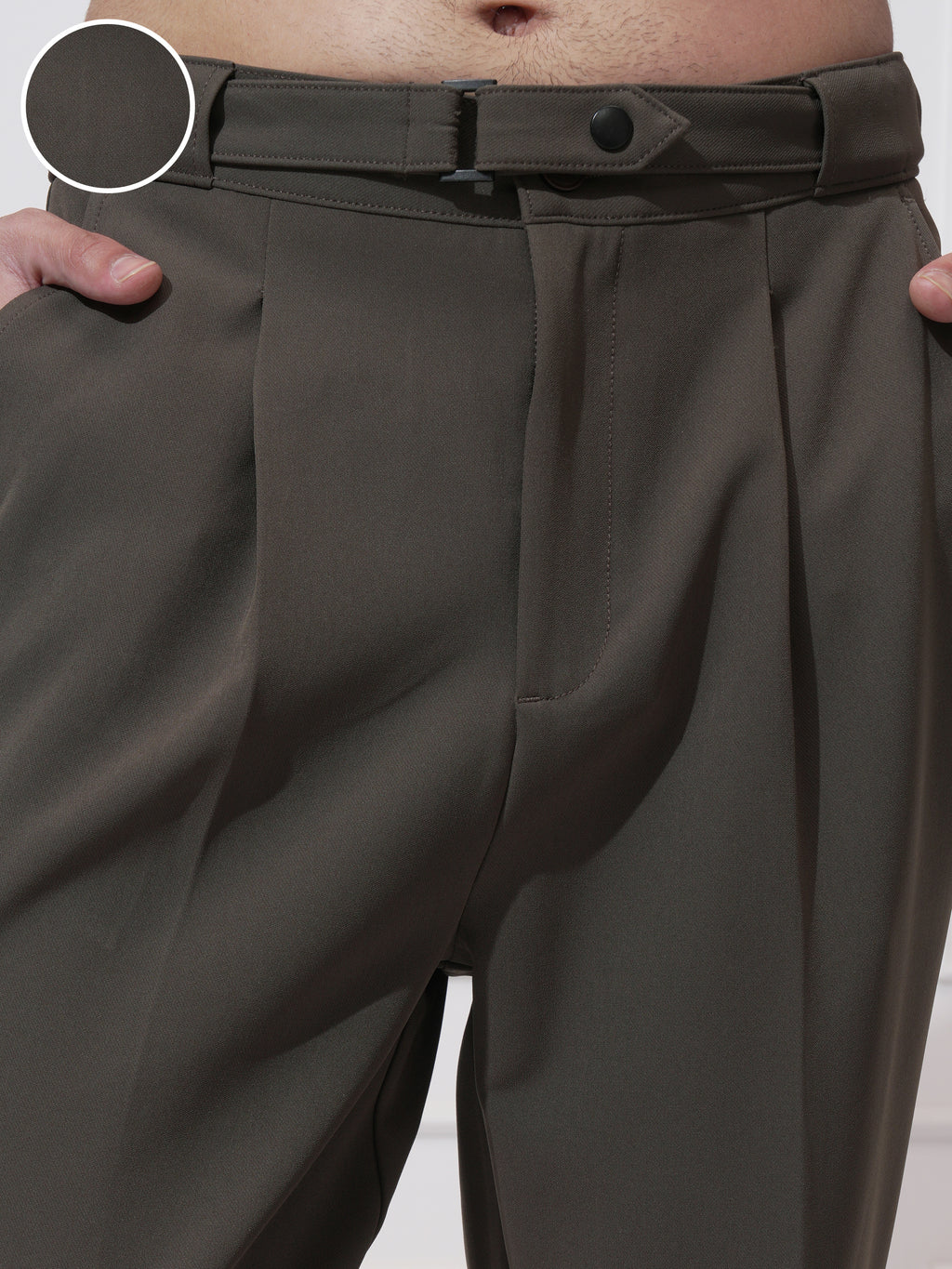 Highlander Men Black Tapered Fit Solid Korean Pant - Black - Image 5
