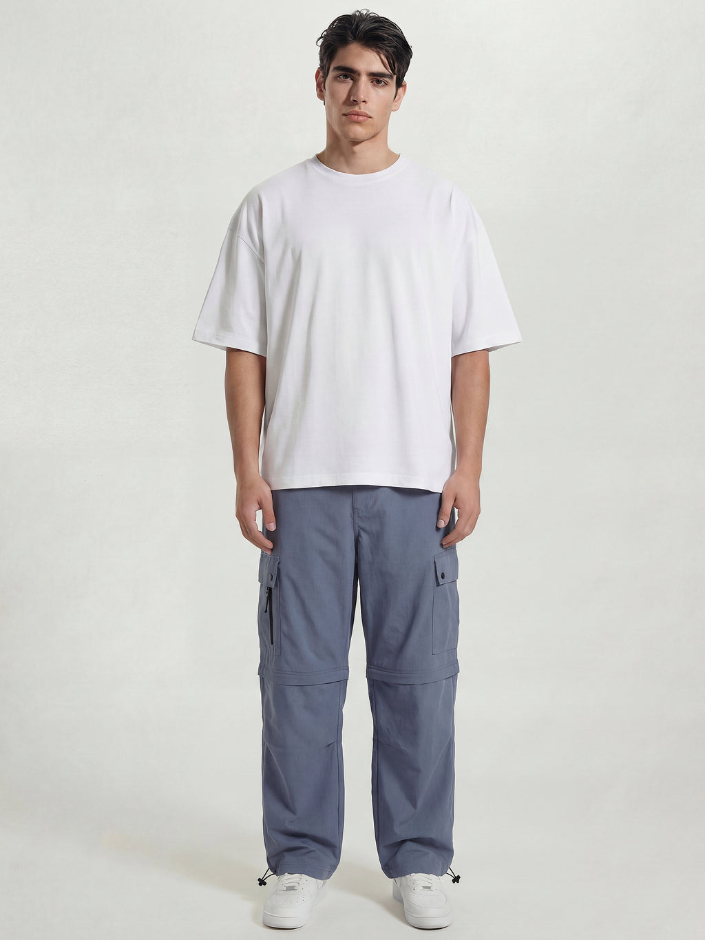 Highlander Men Grey Relaxed Fit Solid Cargos - Grey - Image 2