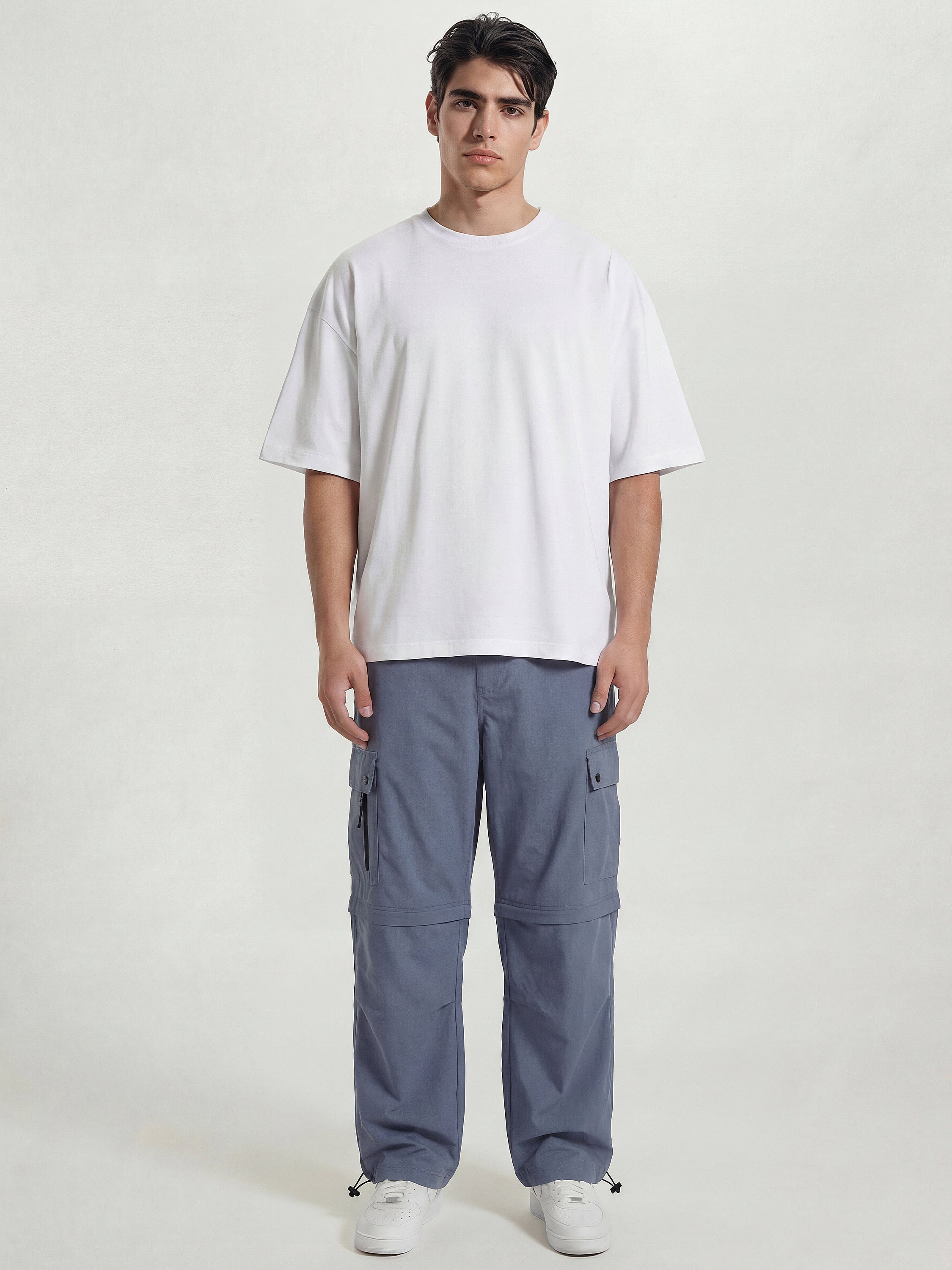 Highlander Men Grey Relaxed Fit Solid Cargos - Grey - Image 2