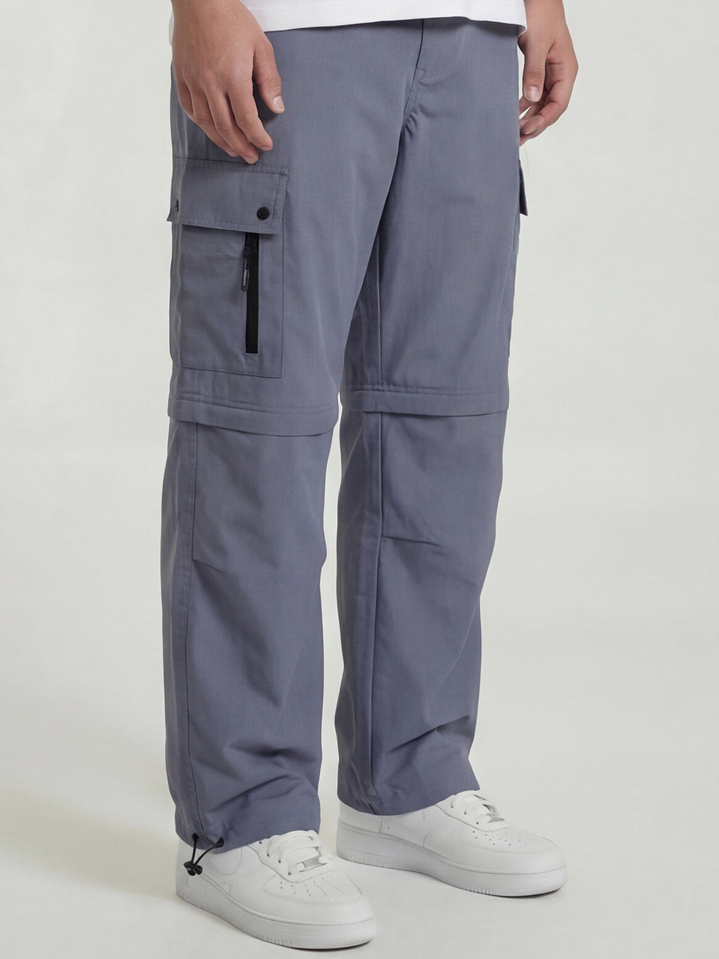 Highlander Men Grey Relaxed Fit Solid Cargos - Grey - Image 6