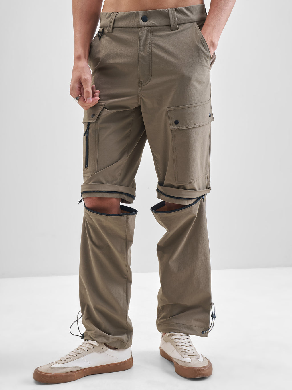 Highlander Men Pink Relaxed Fit Solid Cargos - Pink - Image 1