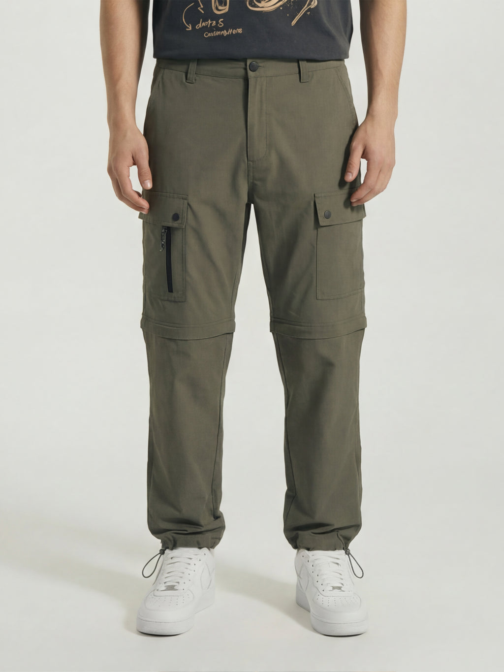 Highlander Men Olive Relaxed Fit Solid Regular Trouser - Olive - Image 1
