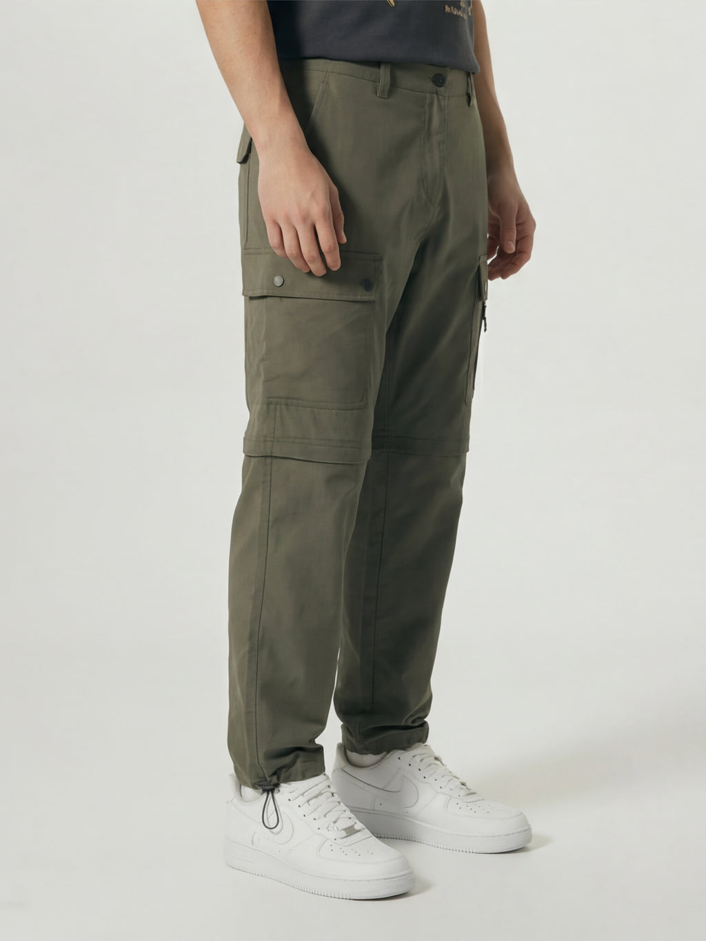 Highlander Men Olive Relaxed Fit Solid Regular Trouser - Olive - Image 6