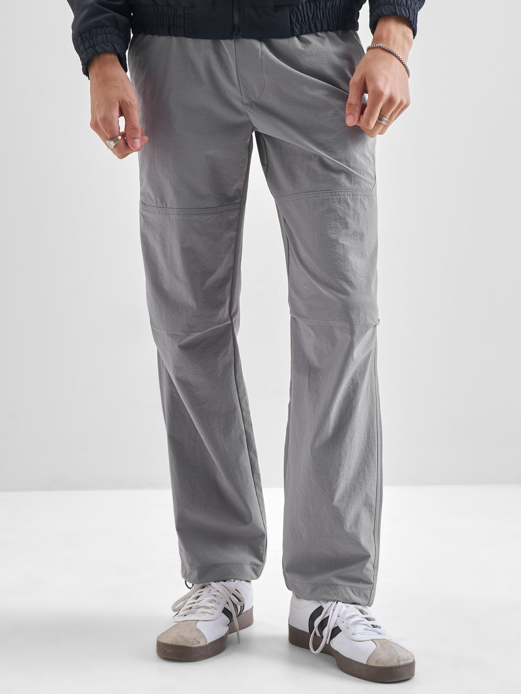 Highlander Men Grey Relaxed Fit Solid Regular Trouser - Grey - Image 1