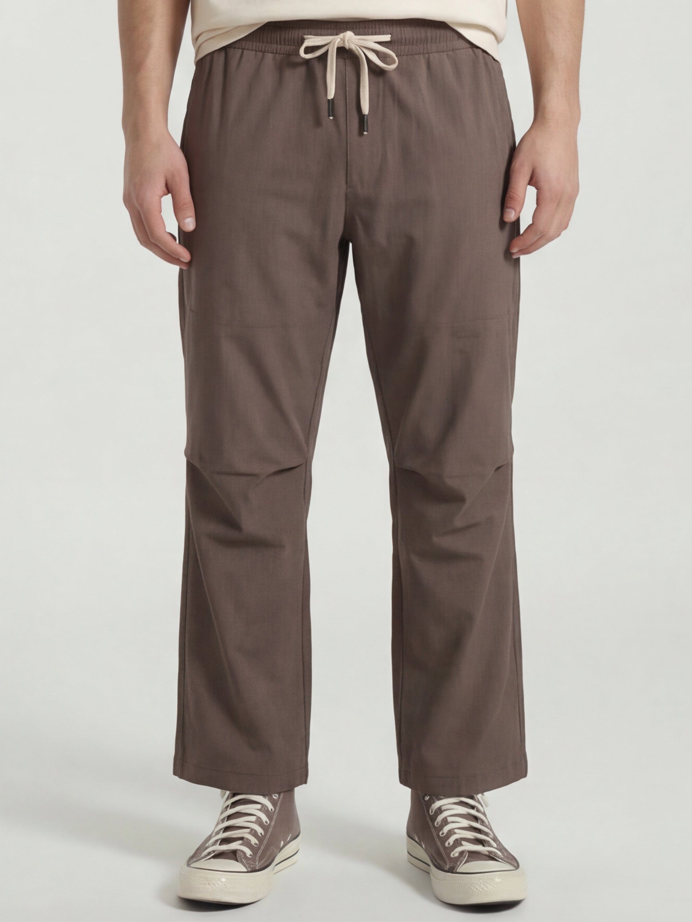 Highlander Men Brown Relaxed Fit Solid Cargos - Brown - Image 1