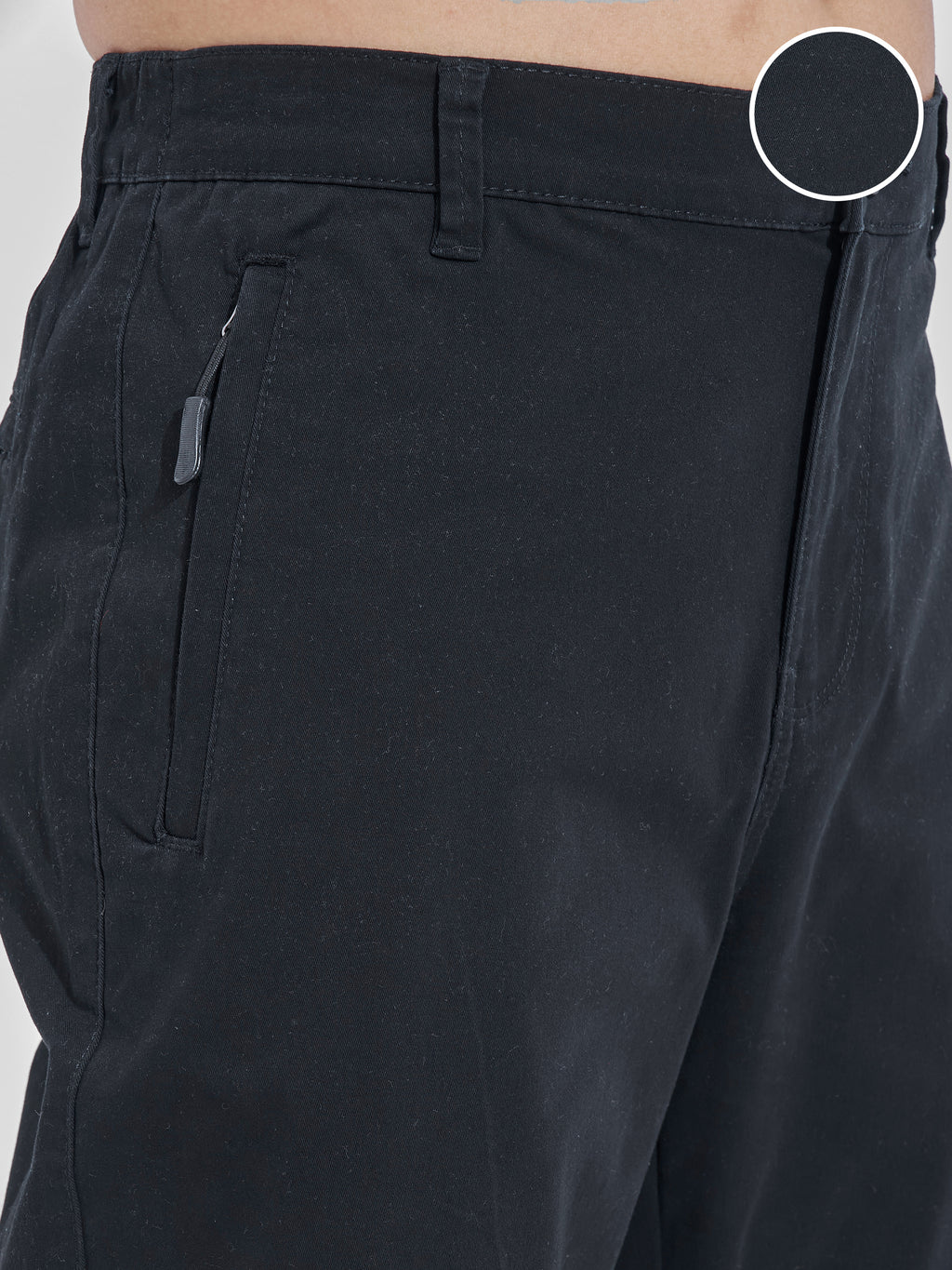 Highlander Men Black Relaxed Fit Solid Regular Trouser - Black - Image 5