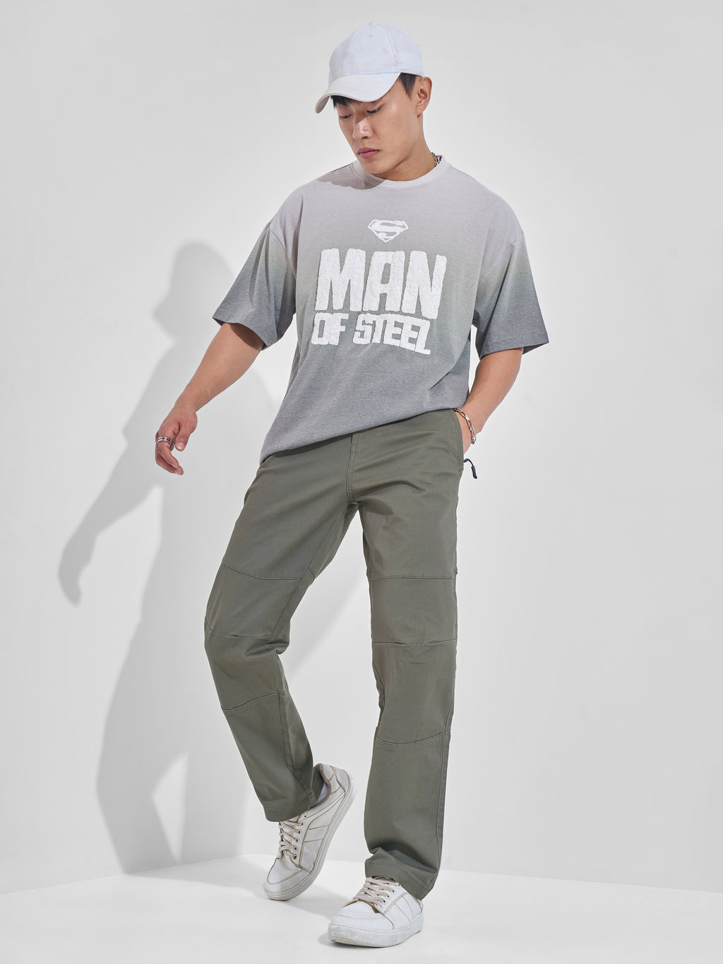 Highlander Men Grey Relaxed Fit Solid Cargos - Grey - Image 2
