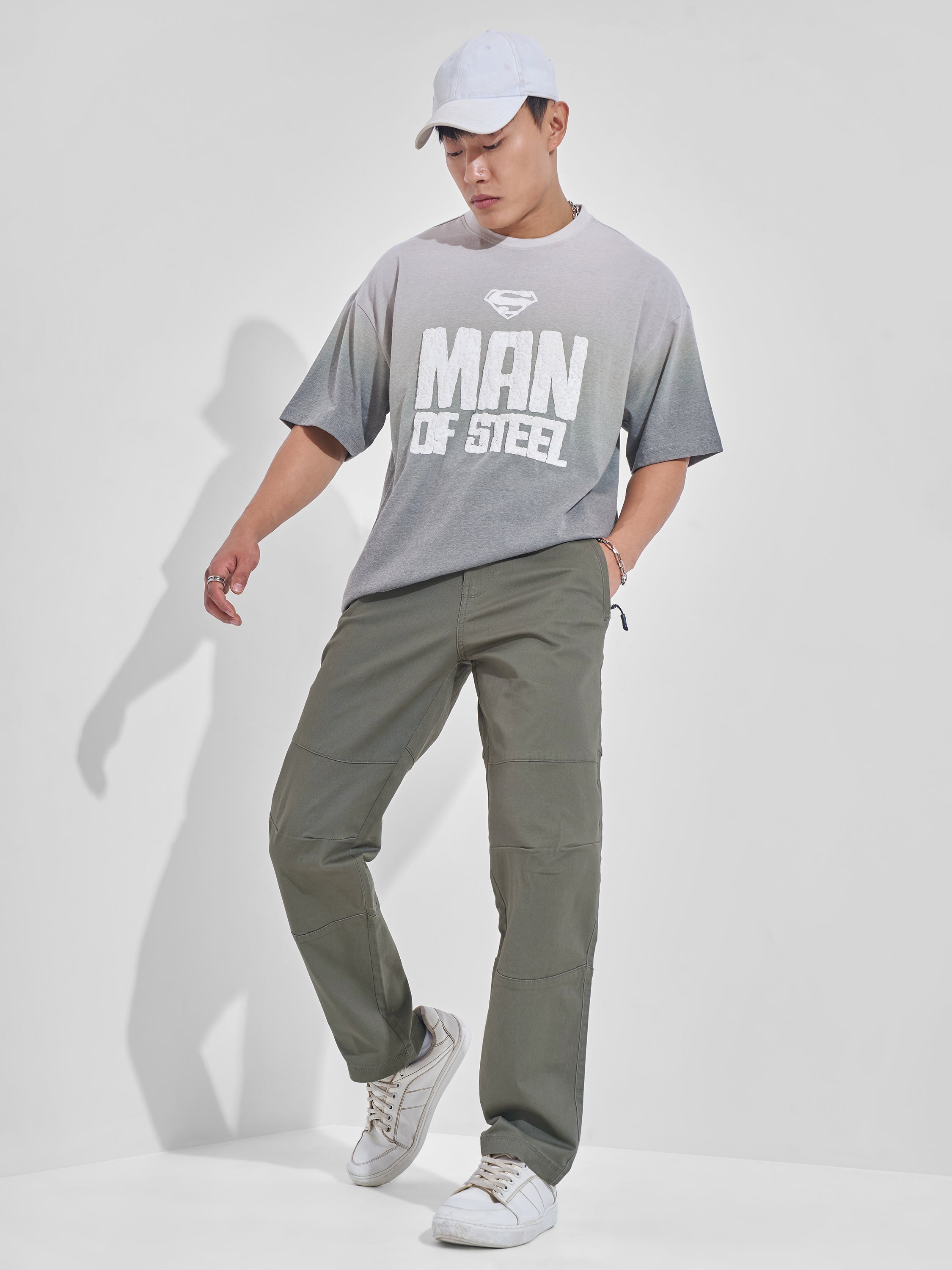 Highlander Men Grey Relaxed Fit Solid Cargos - Grey - Image 2