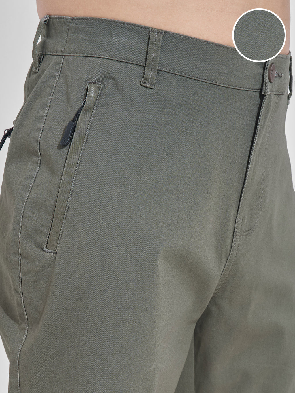 Highlander Men Grey Relaxed Fit Solid Cargos - Grey - Image 5