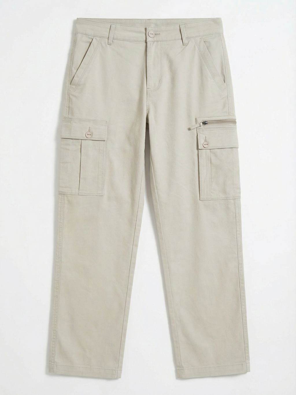 Highlander Men Beige Relaxed Fit Solid Cargo - Beige - Image 4