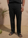 Highlander Men Black Relaxed Fit Solid Cargo - Black - Image 1