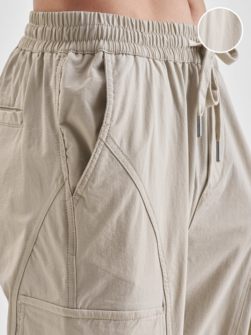 Highlander Men Beige Baggy Fit Solid Cargos - Beige - Image 5